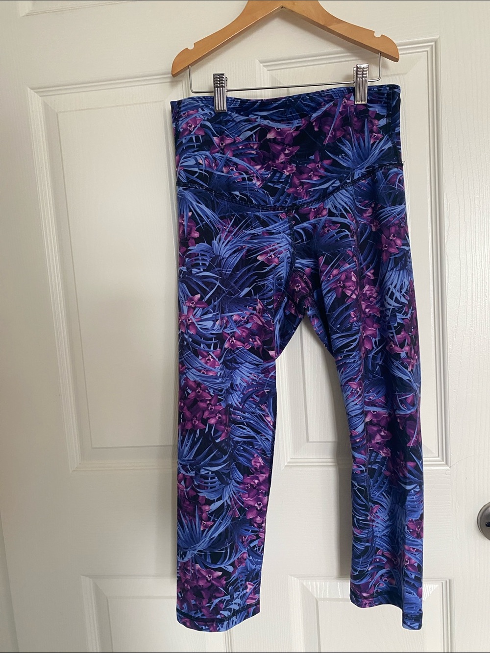 Purple & Blue Floral Active Leggings